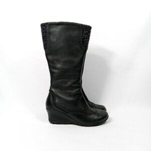 MERRELL Larkspur Black Leather Knee High Winter Boot Womens Size 8